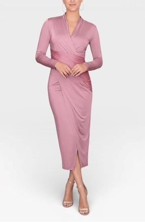 Rachel Roy Bret Wrap Front Midi Dress in Mauve at Nordstrom, Size X-Small