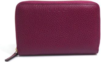 Gucci Red Color Wine Leather Wallet (Bi-Fold) (Pre-Owned)