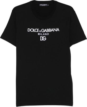 Dolce & Gabbana T-shirt met borduursel en print - Heren - T-shirts - Zwart - S - Katoen - Tops