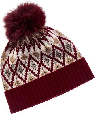 Sofiacashmere Sofiacashmere Fairisle Wool & Cashmere-Blend Hat