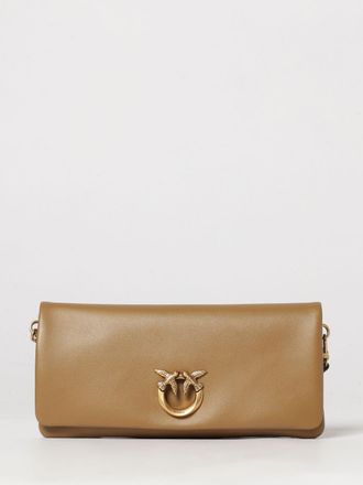 Pinko Love Bag Click Soft Horizontal Classic Clutch in Smooth Leather with Love Birds Logo