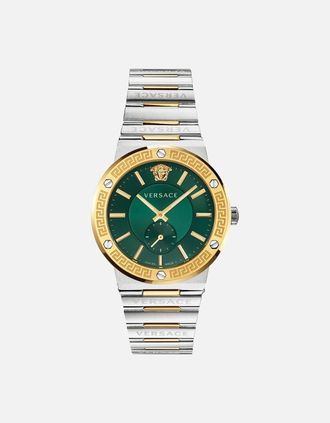 Versace Mens Versace VEVI00420 Mens Watch Greca Two-Tone Green Dial