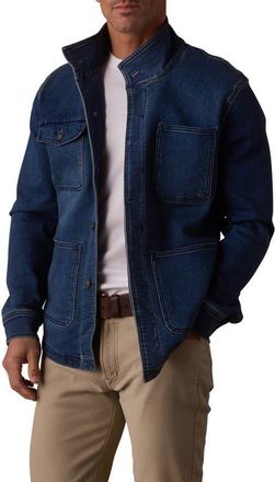 The Normal Brand Comfort Terry Denim Chore Coat in Dark Wash at Nordstrom, Size Xx-Large