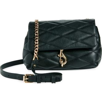 Rebecca Minkoff Edie Quilted Leather Convertible Crossbody Bag in Black at Nordstrom Rack