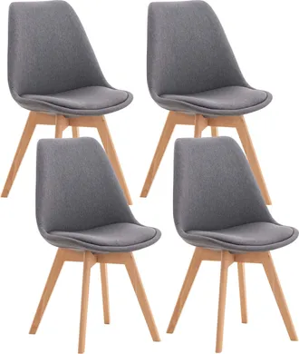 Clp Clp - Set 4 Sedie Pranzo Linares Grigio Tessuto