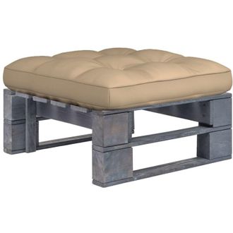 vidaXL Ottomana da Giardino Pallet in Legno di Pino Impregnato Grigio - Vidaxl