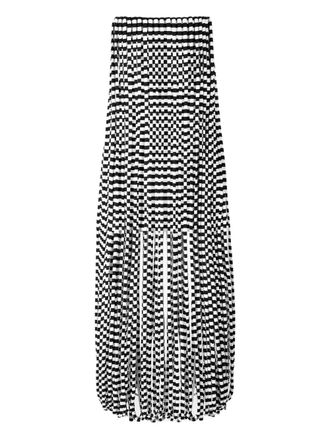 Ioana Ciolacu striped fringed dress - White