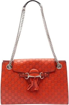 Gucci Pre-owned Shoulder Bags, female, Orange, Size: ONE SIZE Pre-owned The Emily Shoulder Bag
