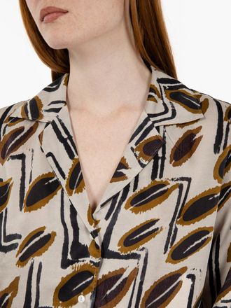 DIEGA Camicia a fantasia avorio / marrone