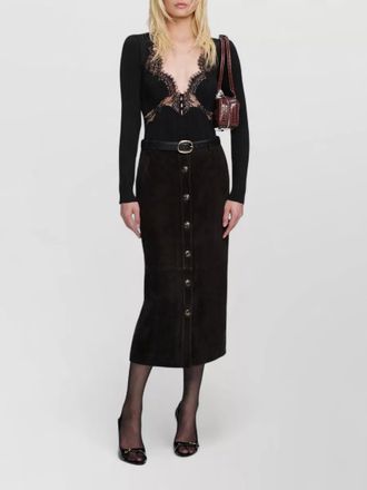 Self Portrait chiffon midi skirt high waist design