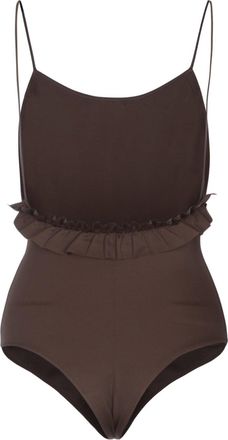 Jacquemus Womens Maillot Swimsuit Brown Polyamide Elastane Principal Swimwear