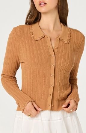 ASTR the Label Kristen Rib Cardigan in Nutmeg at Nordstrom, Size X-Small