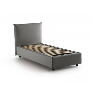 Talamo Italia Talamo Italia Cama Individual Marina, Cama Contenedor Con Revestimiento De Tela, 100% Made In Italy, Apertura Lateral, Adecuado Para Colch&oacute;n 80x190 Cm