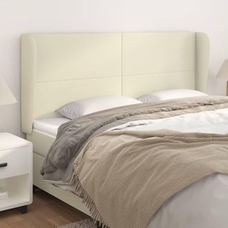 vidaXL Cabecero Con Orejas Cuero Sint&eacute;tico Crema 163x23x118/128cm Vidaxl