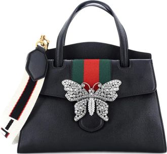Gucci Borsa tote Totem media in pelle con manico - Nero