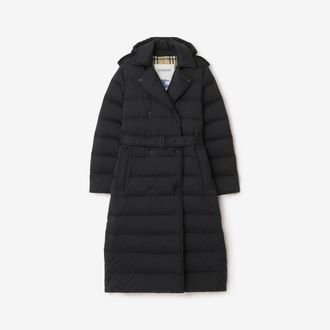 Burberry Long Nylon Hooded Puffer Coat