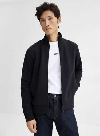 BOSS Mens Skaz monochrome thick jersey cardigan