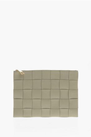 Bottega Veneta Clutch in Pelle Intrecciata con Zip taglia Unica
