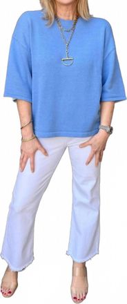 Entro Short Sleeve Pullover Top In Skyline