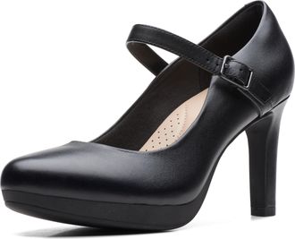 Clarks Ambyr Shine, Womens Closed-Toe Pumps, Black (Black Leather), 6.5 UK (40 EU)