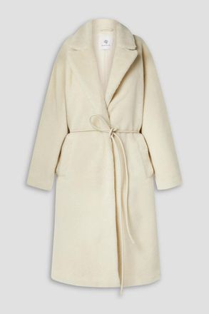 Anine Bing Sasha oversized belted fleece coat - White - L