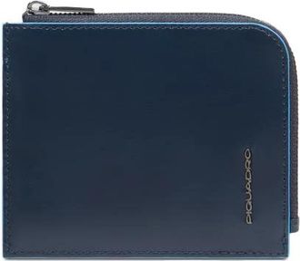 Piquadro Mens card holder with zipped coin pocket and Rfid protection - unisex - Portefeuilles - Blauw - ONE Size - Accessoires