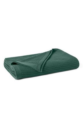 Coyuchi Linea Organic Cotton Knit Throw Blanket in Evergreen at Nordstrom