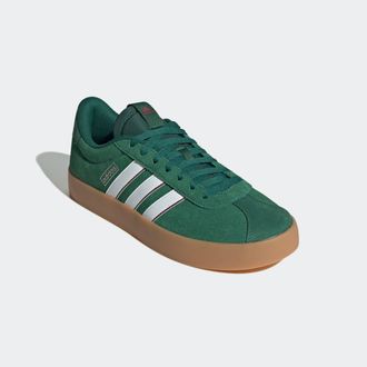 adidas Sneaker ADIDAS SPORTSWEAR VL COURT 3.0, Herren, Gr. 44,5, gr&uuml;n (dunkelgr&uuml;n, cloud wei&szlig;, collegiate burgundy), Leder, Textil, Schuhe Sneaker, inspirier