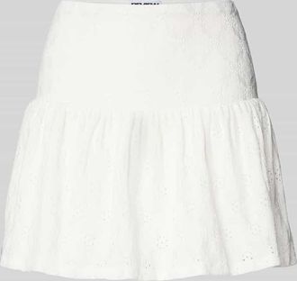 Review Kurzer Rock mit Sch&ouml;&szlig;chendetail und Lochstickerei in Weiss, Gr&ouml;&szlig;e XL