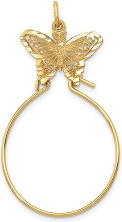 Diamond2Deal 14k Yellow Gold Butterfly Holder Charm