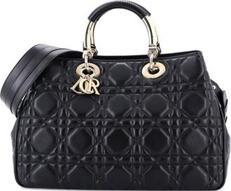Dior Lady 95.22 Bag Cannage Embossed Leather Large tote bag - Nero