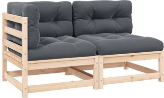 vidaXL Muebles De Jard&iacute;n 2 Piezas Con Cojines Madera Maciza De Pino Vidaxl