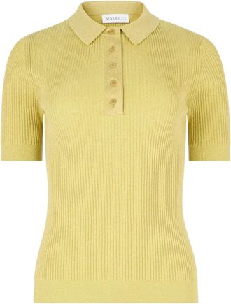 Nina Ricci Ribgebreid poloshirt - Geel