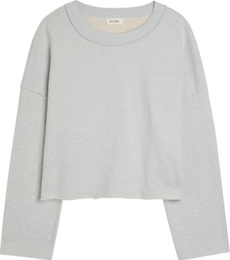 American Vintage Dantown Cropped Cotton Sweatshirt - Light Blue - XS/S (UK6-8 / XS)