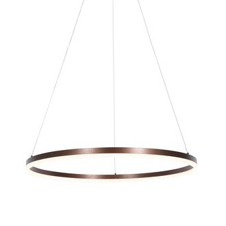 QAZQA Moderno L&aacute;mpara Colgante De Bronce Oscuro 80 Cm Con Led Regulable En 3 Pasos - Anello Aluminio /pl&aacute;stico Redonda Incluye Led Max. 1 X 60 Watt - Qazqa