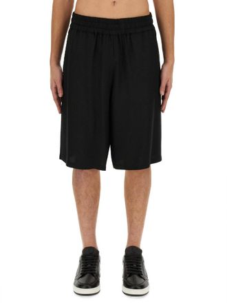 Moschino Logo-Detailed Bermuda Shorts - Black
