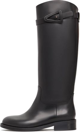 Cesare Gaspari Elegante Rijlaarzen met Gespdetail Zoe - Zwart - Dames - Hoge Laarzen - Zwart - 38 EU - Leer - Schoenen