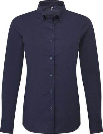 Premier Dames Supreme Oxford Lange Mouwen Shirt (Marineblauw)