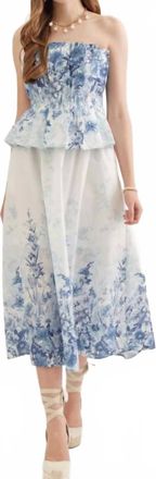 Entro Oceana Midi Dress In Blue Multi