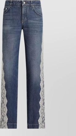 Dolce & Gabbana lace jeans five pocket straight leg trousers
