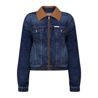 Guess Chaqueta vaquera con cuello de contraste - Jackets - Mujer - Azul - XS