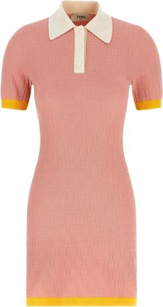 Fendi Multicolor Cotton Short Womens Dress