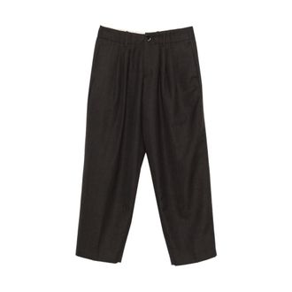 Nine In The Morning Broeken, Heren, Bruin, S, Donkerbruine Geplooide Voorknoopbroek