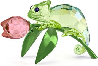 Swarovski Idyllia Chameleon and Tulip Figurine