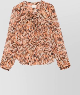 Isabel Marant printed cotton top tie detail