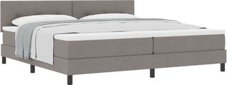 vidaXL Box Spring Bed with Mattress Taupe 200 x 200 cm Fabric vidaXL