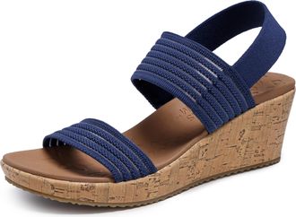 Skechers Womens Beverlee Sheer Luck Sneaker, Navy Engineered Knit Mesh, 10 UK