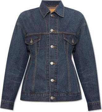 Balenciaga Hourglass Denim Jas - Dames - Spijkerjassen - Blauw - XS - Denim - Jassen