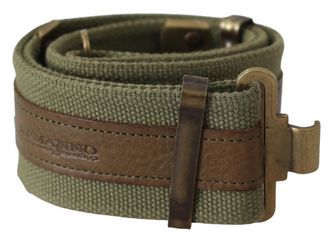Ermanno Scervino Womens Green Leather Rustic Bronze Buckle Army Belt - Size 32 (Waist)