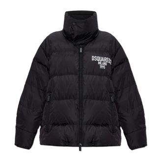 Dsquared2 Down Jackets, female, Black, Size: 2XS Down jacket with printed logo